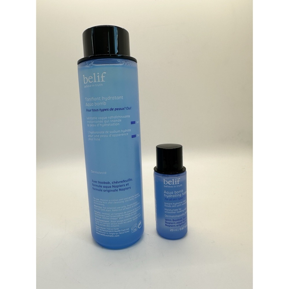 BELIF Aqua Bomb Hydrating Toners, Lightweight, 100% Authentic (6.75oz & .67oz)